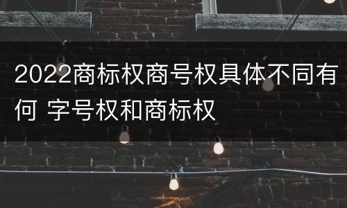 2022商标权商号权具体不同有何 字号权和商标权