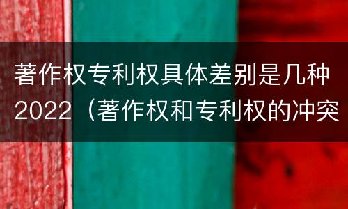著作权专利权具体差别是几种2022（著作权和专利权的冲突）