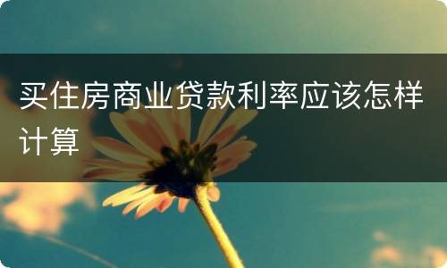 买住房商业贷款利率应该怎样计算