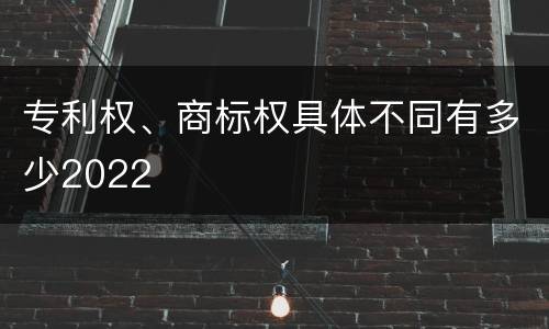 专利权、商标权具体不同有多少2022