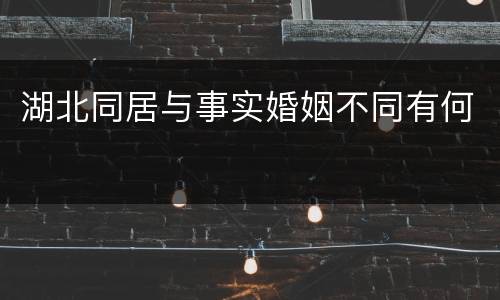 湖北同居与事实婚姻不同有何