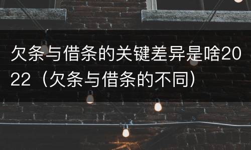 欠条与借条的关键差异是啥2022（欠条与借条的不同）