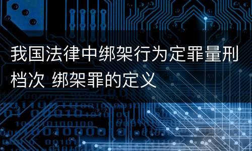 我国法律中绑架行为定罪量刑档次 绑架罪的定义