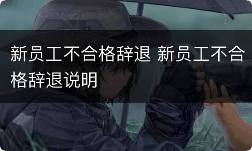 新员工不合格辞退 新员工不合格辞退说明