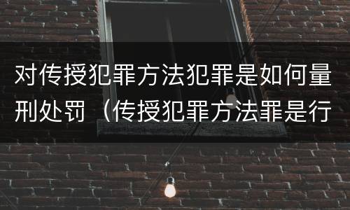 对传授犯罪方法犯罪是如何量刑处罚（传授犯罪方法罪是行为犯吗）