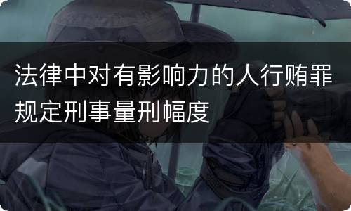法律中对有影响力的人行贿罪规定刑事量刑幅度