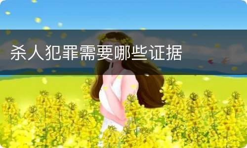 杀人犯罪需要哪些证据