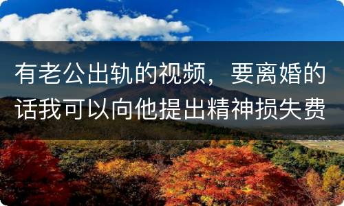 有老公出轨的视频，要离婚的话我可以向他提出精神损失费索赔吗