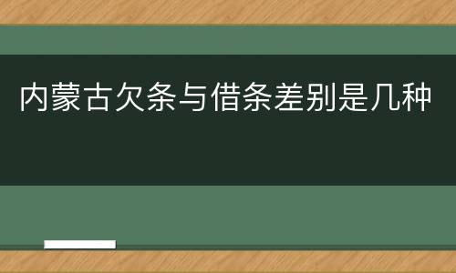 内蒙古欠条与借条差别是几种