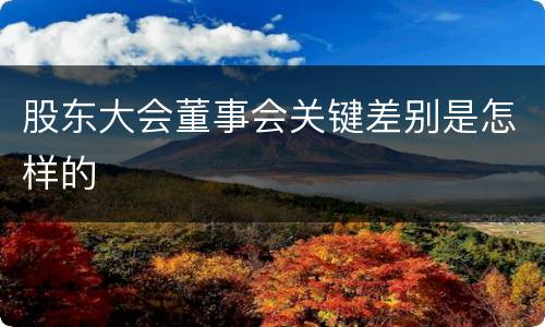 股东大会董事会关键差别是怎样的