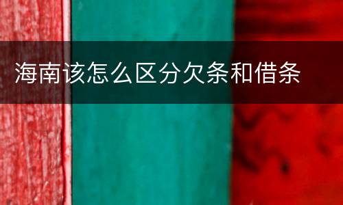 海南该怎么区分欠条和借条