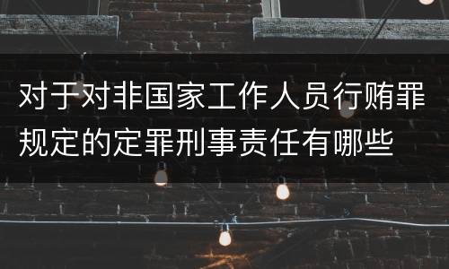 对于对非国家工作人员行贿罪规定的定罪刑事责任有哪些
