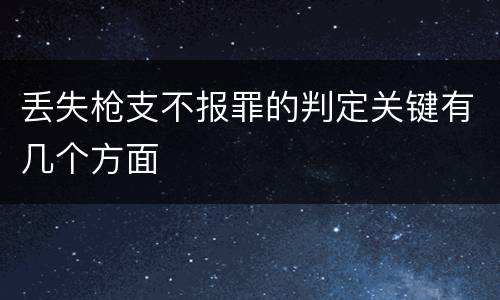 丢失枪支不报罪的判定关键有几个方面