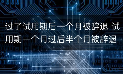 过了试用期后一个月被辞退 试用期一个月过后半个月被辞退