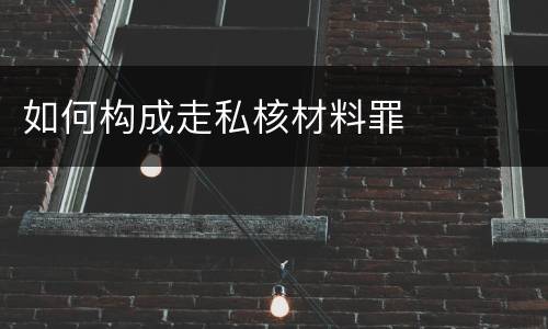 如何构成走私核材料罪