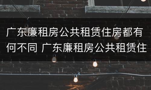 广东廉租房公共租赁住房都有何不同 广东廉租房公共租赁住房都有何不同之处