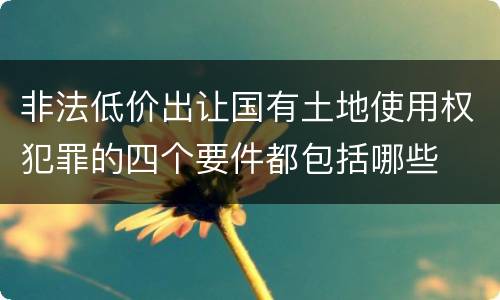 非法低价出让国有土地使用权犯罪的四个要件都包括哪些
