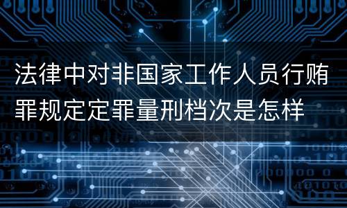 法律中对非国家工作人员行贿罪规定定罪量刑档次是怎样