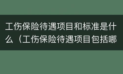 工伤保险待遇项目和标准是什么（工伤保险待遇项目包括哪些）
