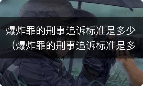 爆炸罪的刑事追诉标准是多少（爆炸罪的刑事追诉标准是多少天）
