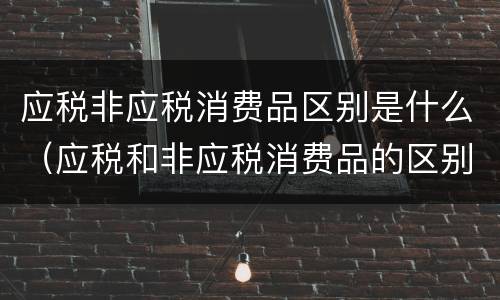 应税非应税消费品区别是什么（应税和非应税消费品的区别）