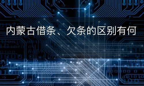 内蒙古借条、欠条的区别有何