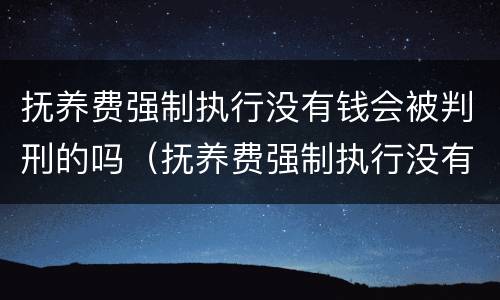 抚养费强制执行没有钱会被判刑的吗（抚养费强制执行没有钱会被判刑的吗知乎）