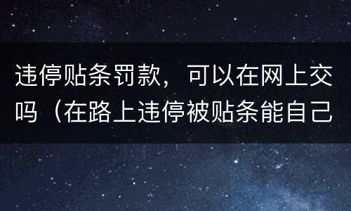违停贴条罚款，可以在网上交吗（在路上违停被贴条能自己网上交罚款吗）
