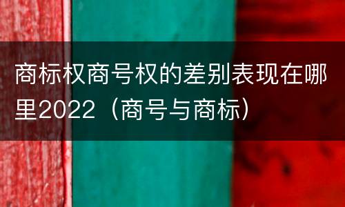 商标权商号权的差别表现在哪里2022（商号与商标）