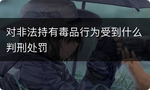 对非法持有毒品行为受到什么判刑处罚