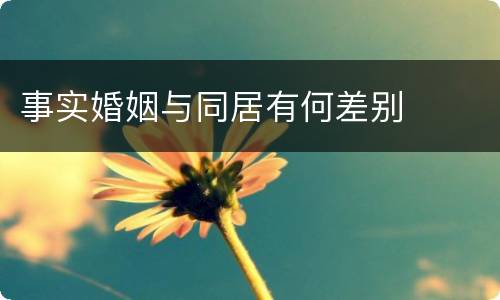 事实婚姻与同居有何差别