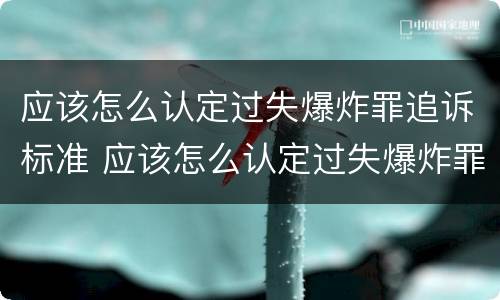 应该怎么认定过失爆炸罪追诉标准 应该怎么认定过失爆炸罪追诉标准呢