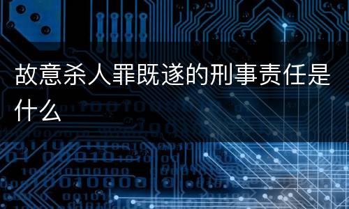 故意杀人罪既遂的刑事责任是什么