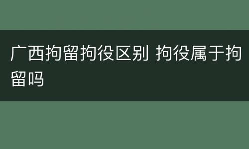 广西拘留拘役区别 拘役属于拘留吗