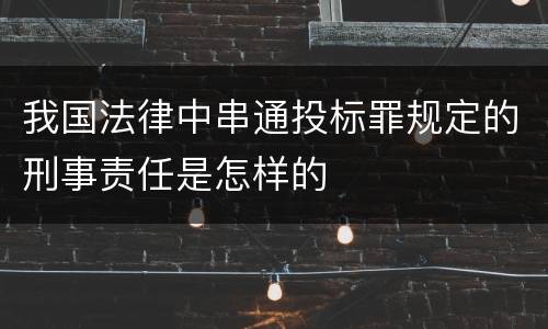 我国法律中串通投标罪规定的刑事责任是怎样的