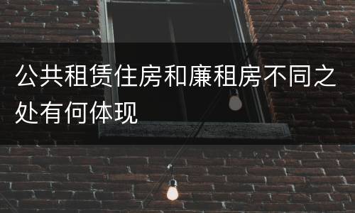 公共租赁住房和廉租房不同之处有何体现