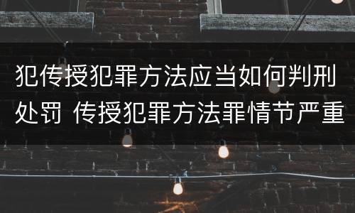 犯传授犯罪方法应当如何判刑处罚 传授犯罪方法罪情节严重的认定