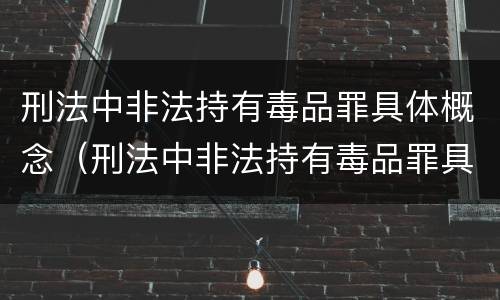 刑法中非法持有毒品罪具体概念（刑法中非法持有毒品罪具体概念是指）