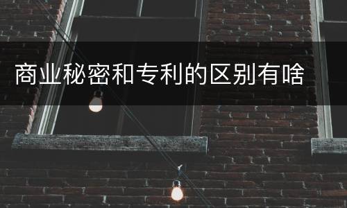 商业秘密和专利的区别有啥