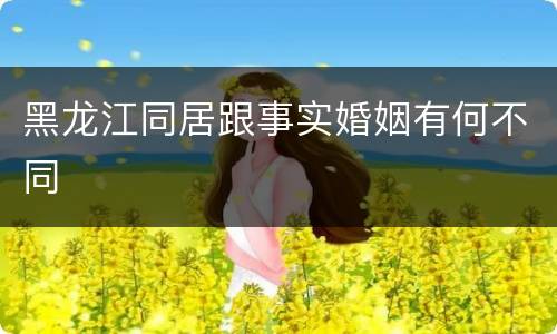 黑龙江同居跟事实婚姻有何不同