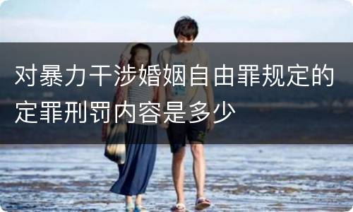 对暴力干涉婚姻自由罪规定的定罪刑罚内容是多少