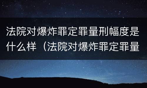 法院对爆炸罪定罪量刑幅度是什么样（法院对爆炸罪定罪量刑幅度是什么样的）