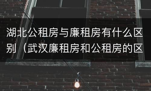 湖北公租房与廉租房有什么区别（武汉廉租房和公租房的区别）