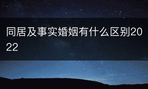 同居及事实婚姻有什么区别2022