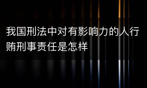 我国刑法中对有影响力的人行贿刑事责任是怎样
