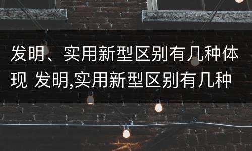 发明、实用新型区别有几种体现 发明,实用新型区别有几种体现形式