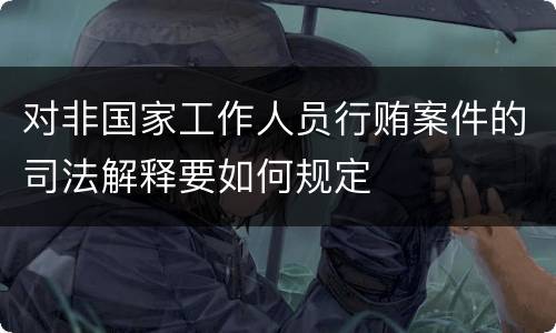 对非国家工作人员行贿案件的司法解释要如何规定
