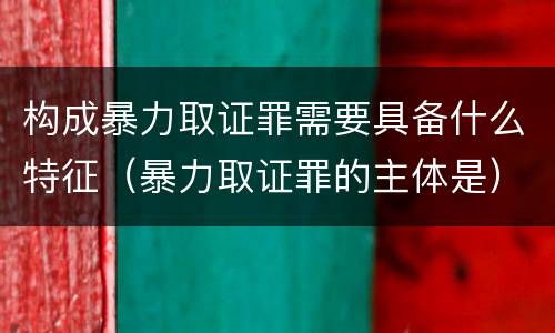 构成暴力取证罪需要具备什么特征（暴力取证罪的主体是）