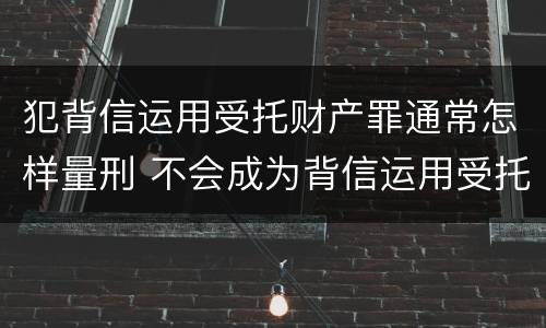 犯背信运用受托财产罪通常怎样量刑 不会成为背信运用受托财产罪的犯罪主体