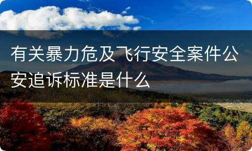 有关暴力危及飞行安全案件公安追诉标准是什么
